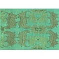thumbnail image 1 of Ahgly Company Machine Washable Indoor Rectangle Abstract Turquoise Blue Modern Area Rugs, 7' x 10', 1 of 4