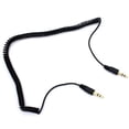 thumbnail image 2 of Black Coiled Aux Cable Car Stereo Wire Audio Speaker Cord 3.5mm Jack Adapter Auxiliary 57 for LG G Pad X8.3 G5 G6, Stylo 3, V10 V20 - Motorola Droid Turbo 2 - Samsung Galaxy J3 J5 J7, Note 3 4 5 Edge, 2 of 3