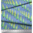 thumbnail image 3 of Soimoi Blue Cotton Voile Fabric Christmas Tree Print Fabric by the Yard 42 Inch Wide, 3 of 3