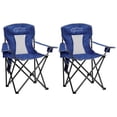 thumbnail image 1 of SAILARY 2 sillas de camping plegables de malla, sillas portátiles de gran tamaño para exteriores, capacidad de peso 325 libras con portavasos, bolsillo de almacenamiento, bolsa de transporte azul, 1 of 5