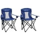 thumbnail image 1 of SAILARY 2 sillas de camping plegables de malla, sillas portátiles de gran tamaño para exteriores, capacidad de peso 325 libras con portavasos, bolsillo de almacenamiento, bolsa de transporte azul, 1 of 5