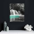 thumbnail image 5 of ARISTURING  Black and White Teal Canvas Wall Art Dreamlike Forest Waterfall Picture Painting on Canvas Modern Nature Landscape Artwork for Bedroom Bathroom Decor Framed Ready to Hang, 5 of 5