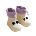 thumbnail image 3 of VeFlora Kids Rainboots Toddler Rubber Rain Cartoon Rain Shoes Outdoor Non Drawstring Water Shoes for Boys Girls(White/10.5-11 Little Child), 3 of 5