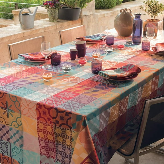Garnier-Thiebaut Tablecloth Mille Tiles Multicolored (sizes available)