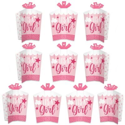 It's a Girl - Table Decorations - Pink Baby Shower Fold and Flare Centerpieces - 10 Count