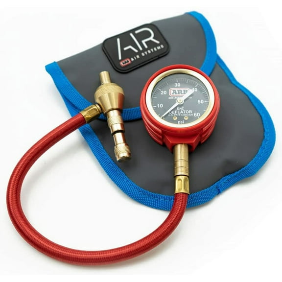 ARB E-Z Tire Deflator Kit Pressure Gauge Offroad 10-60 PSI ARB505 - Updated pouch Gray and blue