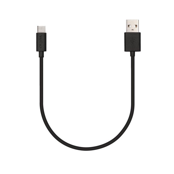 Veho Pebble(TM) USB-C Universal Charge and Sync Cable, 0.2m/0.7ft – Black