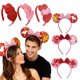 thumbnail image 2 of Diadema con purpurina roja y rosa en forma de corazón, accesorios brillantes y bonitos para el cabello, para cumpleaños, bodas, fiestas y disfraces., 2 of 8