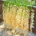 thumbnail image 5 of Fake Flowers Promotion Sale! Nomeni 12 Pieces (Each 45Inch) Wisteria Artificial Flower Bushy Silk Vine Ratta Hanging, Home Decor Clearance Sale Yellow, 5 of 6