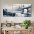 thumbnail image 5 of Abstract Scenery Art Canvas Wall Art 3 Panels, Mountain Waterfall Trees Watercolor Framed Wall Decor Modern Artwork Prints Painting for Living Room, Bedroom, Kitchen & Cafe Decor 16" x 20", 5 of 9