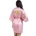 thumbnail image 6 of LYMAYTER Women Short Sleeve Robe Summer Lightweight Silk Bathrobe for S-2XL Foil Letter Party Robes, 6 of 7