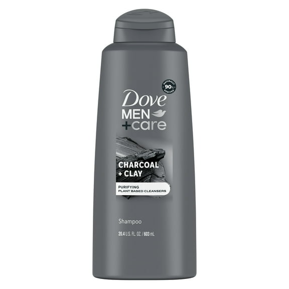 Dove Men Care Purifying Daily Shampoo Charcoal and Clay Plant Based Cleanser, 20.4 oz