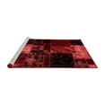 thumbnail image 2 of Ahgly Company Machine Washable Indoor Round Patchwork Red Transitional Area Rugs, 3' Round, 2 of 4