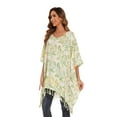 thumbnail image 4 of Beautybatik Moss green Batik Caftan Boho Hippie Women Tunic Top Blouse Plus Size 3X, 4 of 5