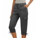 thumbnail image 2 of Pantalones de Cintura Elástica para Mujeres Color Sólido Ropa Casual Bolsillos de Longitud Completa Capris Mujeres Cintura Elástica Capris, 2 of 5