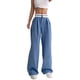 thumbnail image 1 of Pantalones de yoga Gibobby pierna recta cintura alta elegantes mujer ancha largos Azul S, 1 of 5