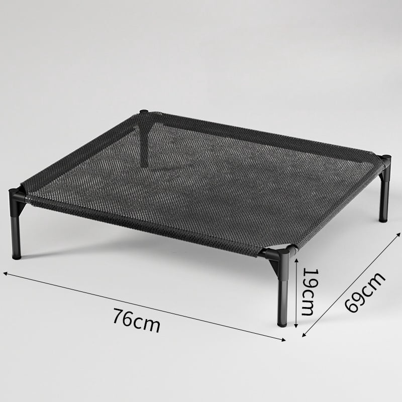 Elevated Dog Bed for Large Dogs, Raised Dog Cot Beds, Indoor & Outdoor Heavy Duty Pet Beds with Durable Teslin Recyclable Mesh, Black/XL