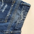 thumbnail image 6 of Women's Ripped Jeans Shorts Wide Leg Ripped American Flag Printed Denim High Waisted Frayed Hem Jeans Trendy Casual Shorts S-2XL, 6 of 7