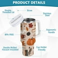 thumbnail image 2 of Yayeee 40oz Stainless Steel Tumbler with Straw and Handle Double-Wall Insulated Travel Water Bottle, Fall Acorns Pattern, 2 of 8