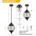 thumbnail image 2 of LNC 1-Light Farmhouse Matte Black Globe Glass Shade Cage Outdoor Flush Mount Light, 2 of 12