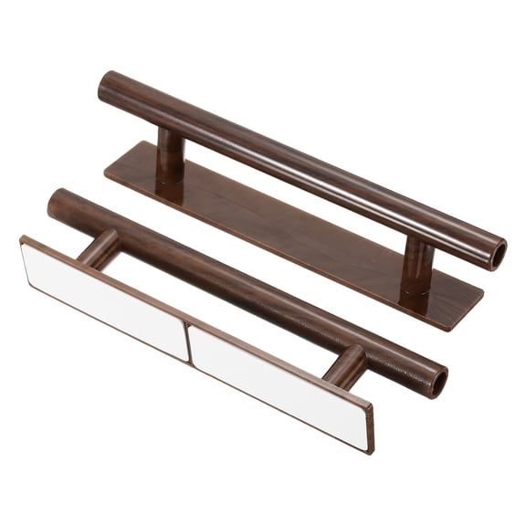 Uxcell 2 Pcs Adhesive Cabinet Handles, 5.9" Self-Stick Drawer Handle, No Drill Plastic Cabinet Knobs Helper for Closet, Sliding Shower Door, Window, Wardrobe, Dark Wood Color