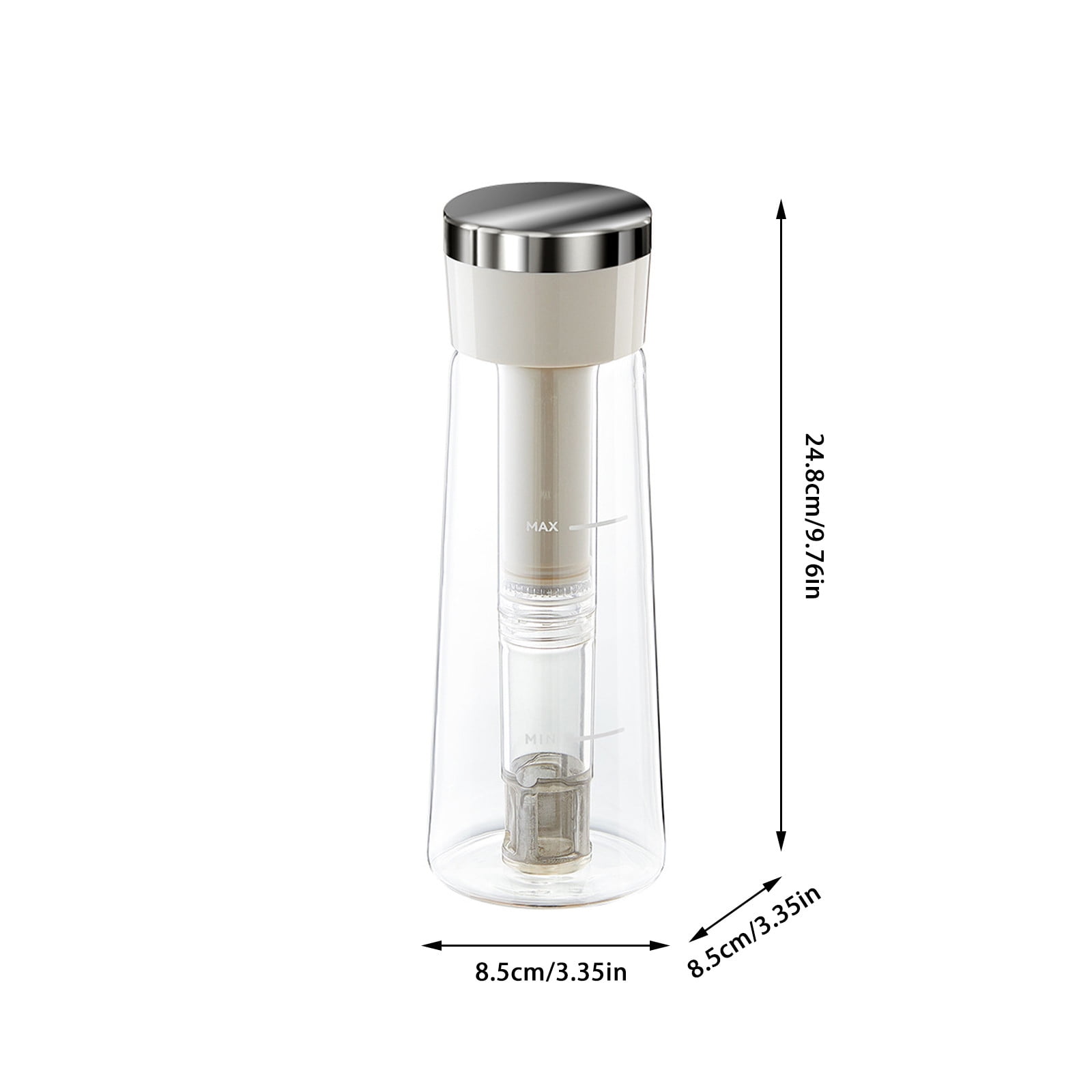 Glass Cold Brew Coffee Pitcher - Airtight 16oz Borosilicate Carafe with Stainless Steel Filter for Iced Coffee & Tea - Hot/Cold Compatible Brewing System