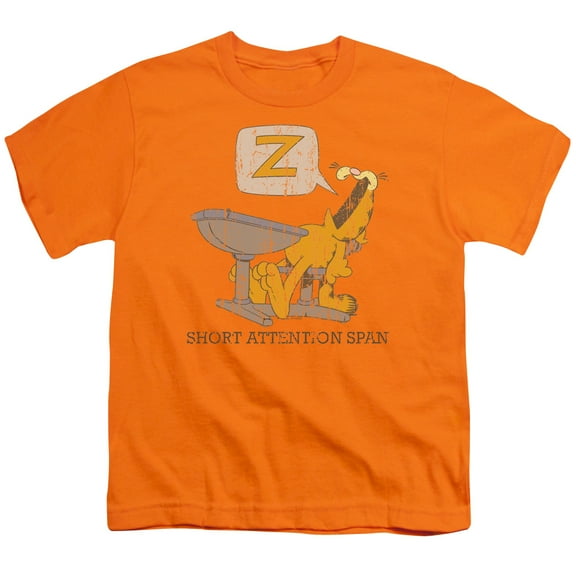 Garfield - Attention Span - Youth Short Sleeve Shirt - Medium