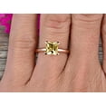 thumbnail image 4 of Startling Champagne Diamond Moissanite Solitaire Engagement Ring On 10k Rose Gold 1.30 Carat 7mm Cushion Cut Heart Prong Promise Band Anniversary Gift, 4 of 7