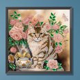thumbnail image 2 of Kit de pintura de diamante con forma especial parcial 5D DIY, Kit de flores y gatos, decoración FLhrweasw Nuevo, 2 of 9
