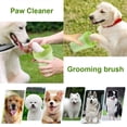 thumbnail image 5 of Limpiador de patas de perro, cuidado de patas de perro con toalla, cepillo de limpieza portátil para mascotas para perros activos (10 * 8 * 15 cm, verde), 5 of 5