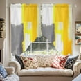 thumbnail image 2 of Yellow Gray Swag Curtain Valance for Windows, Graffiti Geometric Mottled Color Block Modern Window Treatments Short Swag Topper for Kitchen Windows Bathroom Bedroom, 36"x36", 2 of 8