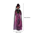 thumbnail image 3 of BinKFF Life Size Hanging Talking Witch - Animated Halloween Witch with Sound Activation and Red Eyes for Outdoor & Indoor Decor - Flying Animatronic Witch for Halloween Decorations, 3 of 9