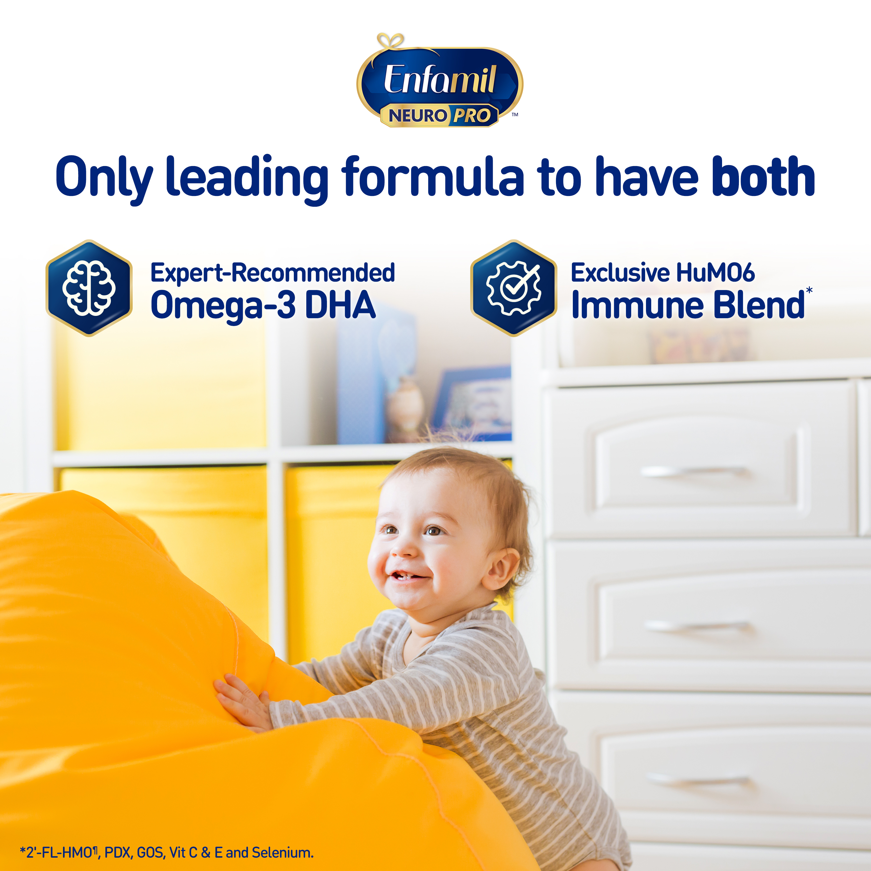 Enfamil NeuroPro Baby Formula, Milk-Based Infant Nutrition, MFGM* 5-Year Benefit, Expert-Recommended Brain-Building Omega-3 DHA, Exclusive HuMO6 Immune Blend, Non-GMO, 32 ​Fl Oz - image 5 of 13