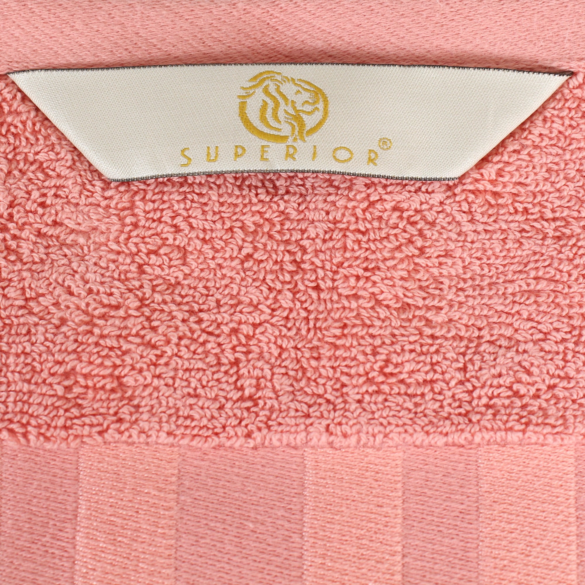 Superior Larissa Cotton Embroidered Bath Towel Set of 4, Coral