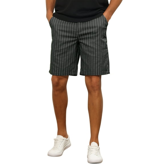 INSPIRE CHIC Striped Shorts for Men's Regular Fit Summer Chino Shorts Pants 30 Black