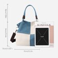 thumbnail image 3 of Bolso de hombro de lona Bolso de compras de gran capacidad Color de contraste para el trabajo (Azul) Sywqhk Para Estrenar, 3 of 7