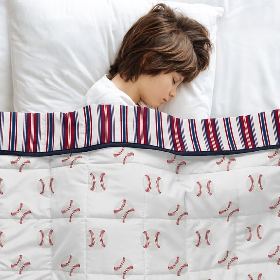 Sweet Jojo Designs Baseball Patch Boy Toddler Kids Weighted Blanket 5lbs