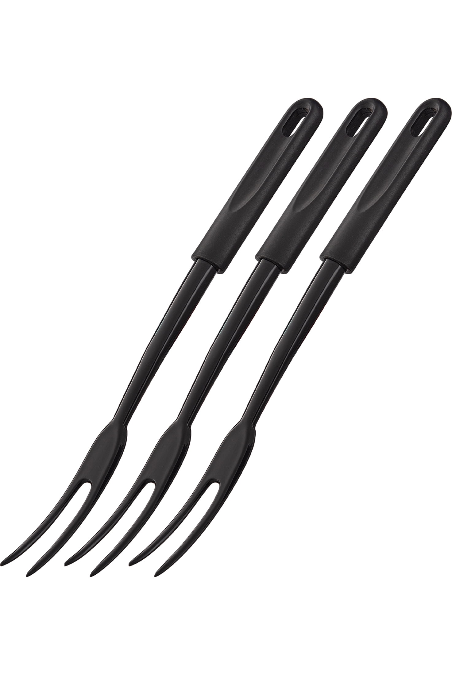 Nylon Fork Made of Heat Resistant Nylon with Plastic Handle with Hole Ideal for use with Non-Stick Pots and Pans (Pack Of 3) - By Ram Pro