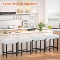 thumbnail image 2 of Rectangle Stretch Counter Height Barstool Slipcovers Rectangular Vanity Stool Cover Kitchen Counter Saddle Seat Cover 4PC White, 2 of 12