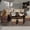 Brown-Camel, variant on 7 Piece Outdoor Patio Furniture Set, PE Rattan Patio Conversation Sofa Set with Dining Table and Ottoman,Dark Gray-Drak Gray