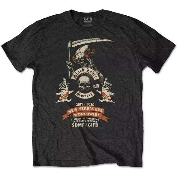 Black Label Society T-Shirt Adulte avec Impression au Dos Nouvel An