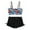 B-Sky Blue, variant on ibiyuan Girls Bathing Suits Size 14-16 Two Piece Adjustable Straps Beach Skirt Cute Ruched Bathing Suit Ruffle Tankini Drawstring Bottoms Contrast Trim Swimwear with Cover Up Skirt,13-14 Years