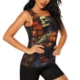 thumbnail image 2 of KLL Vintage Floral Skull Print Womens Tank Top Sleeveless Workout Tops Athletic Running Shirts Yoga Gym Clothes-Large, 2 of 7