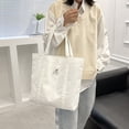 thumbnail image 4 of Bolso de lona color caramelo para mujer, tendencia urbana, bolso de hombro de color liso, bolso de mano para mujer, bolso de mano informal y sencillo 2025, 4 of 5