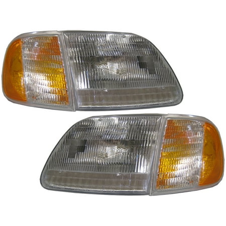 Headlight Lamp Set - 1997-2003 Ford F-150/1997-2002 Expedition New Headlight Set FO2502139 & FO2503139
