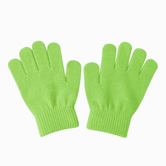 WUANDIXFA Mittens for Toddler Girl Soft Cute Kid Winter Gloves Toddler Solid Knit Warm Stretchy for Boys Girls,Light Green,One Size