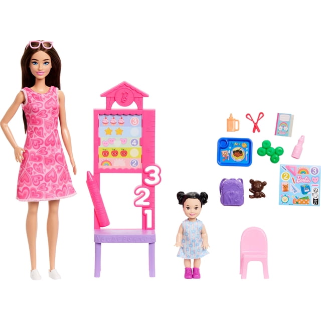 Playset Barbie Careers Teacher con muñeca a la moda y acceso.