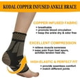 thumbnail image 2 of 1 Pair Copper Infused Ankle Braces Foot Support Compression Sleeves for Men and Women, Ankle Stabilizer for Fasciitis, Sprained, Sports Protection, 2 of 6
