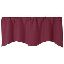 Home Decor Blackout Curtains, Furenl Christmas Solid Curtain Rod Pocket Curtain Fan Shape for Kitchen Dark Red 1 Item, 1X Curtain
