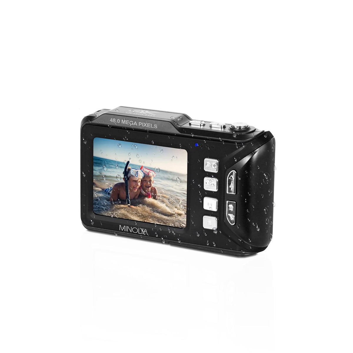 Konica Minolta MN60WP 48MP Waterproof Dual Screen Digital Camera, Black